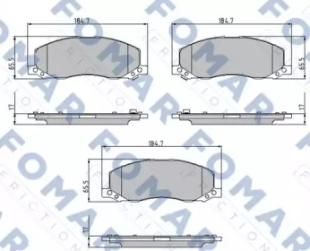 FOMAR FRICTION fo936281 -  Комплект тормозных колодок, дисковый тормоз